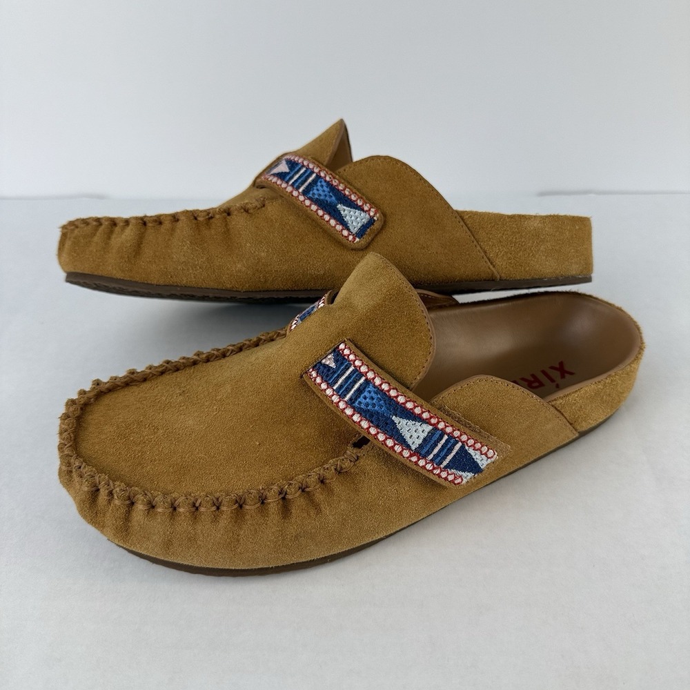 Xirena Suede Beaded Moc Mule Womens 36 Tan Slip-On Comfort Shoe $285 - Picture 10 of 10